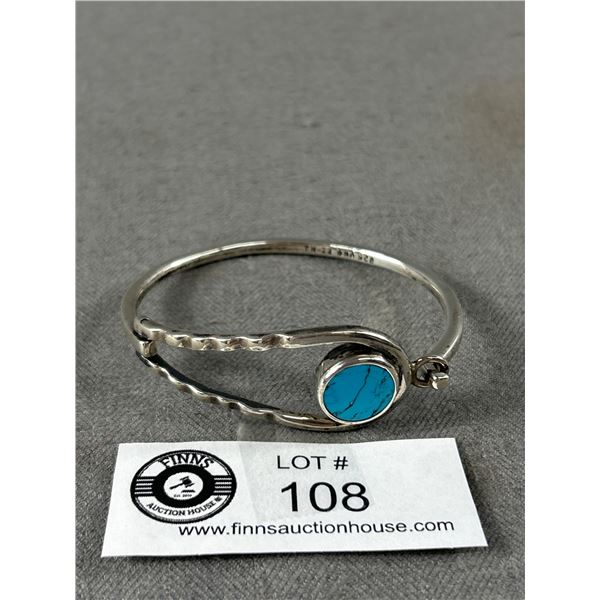 Vintage Taxco Mexico TN-22 Sterling Silver 925 Hinged Bracelet - 23.8 Grams - Tested