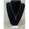 Image 1 : 10k Yellow Gold Curb Link 16" Chain & 1" Pendant 2.24 Grams - Tested
