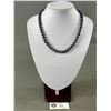 Image 1 : Genuine Knotted Peacock Black Pearl Necklace 18” - Clasp Reads 14/20 - Nice Luster