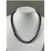 Image 2 : Genuine Knotted Peacock Black Pearl Necklace 18” - Clasp Reads 14/20 - Nice Luster