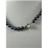 Image 3 : Genuine Knotted Peacock Black Pearl Necklace 18” - Clasp Reads 14/20 - Nice Luster