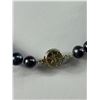 Image 4 : Genuine Knotted Peacock Black Pearl Necklace 18” - Clasp Reads 14/20 - Nice Luster