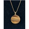 Image 3 : Gold Over 925 Sterling Silver 18" Curb Link Chain & 1" Gold Over 925 Sterling Silver MOP Pendant - T