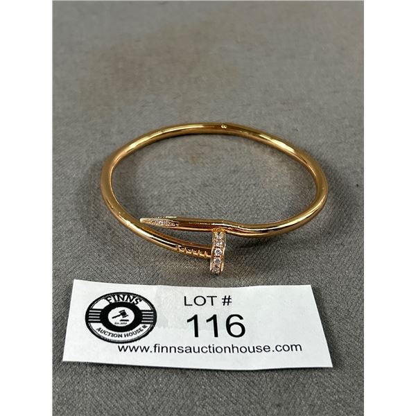 NOT REAL NOT GOLD - Cartier Juste un Clou Nail Bracelet - Marked   Cartier 19 DZ2383 AU 750  