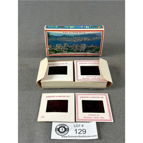 Interesting Box Of 2 Views (Slides) Of Hong Kong 1960's