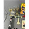 Image 3 : Lot Of Assorted Finds - Oil Candles w/ Lamp Shades, DVD's, Souvenier Stickers & More