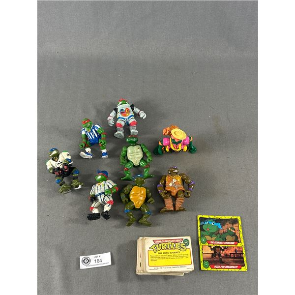 Vintage TMNT Toy Figures & 1990 Topps TMHTCollector Cards