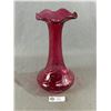 Image 1 : Pretty Mid 1950's Hand Blown Pink Vase Approx. 11.5" H