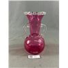 Image 1 : Pretty Mid 1950's Hand Blown Pink Vase Approx. 8.75"