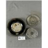 Image 1 : Vintage SilverPlated Steel Coaster Set & 25th Anniversary 6.25" D Chokin Art Dish