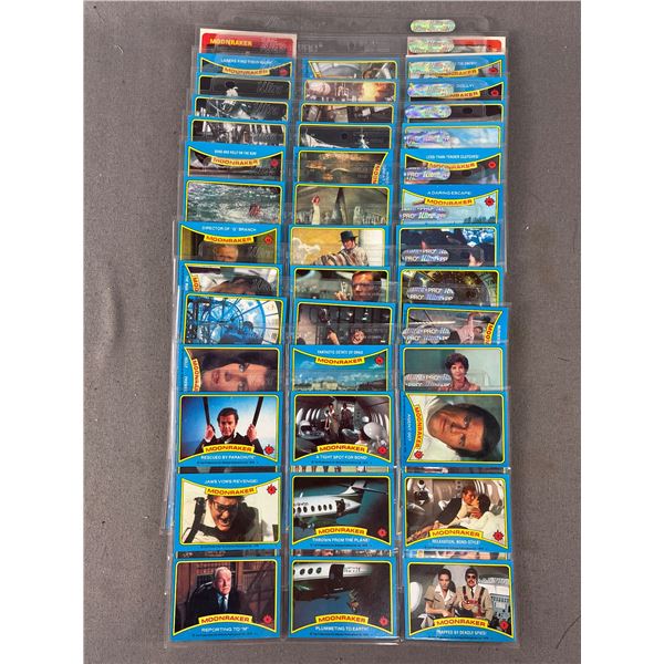1979 James Bond "Moonraker" Collector Cards #1-99 (COMPLETE SET) Plus a Few Stickers In Protector Sh