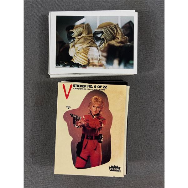 1984 Fleer "V" Collector Cards/Stickers & 1984 "Star Trek III" Cards In Acrylic Cases