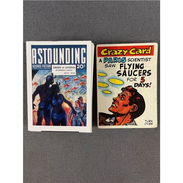 "Astounding" & Vintage "Crazy Card" Collector Cards In Acrylic Cases