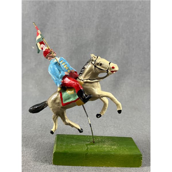 1930's Hand Painted Composition Cavalry Soldier. 6" Tall