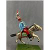 Image 2 : 1930's Hand Painted Composition Cavalry Soldier. 6" Tall