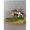 Image 3 : 1930's Hand Painted Composition Cavalry Soldier. 6" Tall