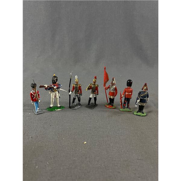 Group Of 7 Vintage Toy Soldiers. Some Are Lead