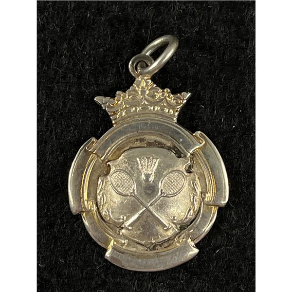 English Hallmarked Sterling Badminton Medal Dated 1957
