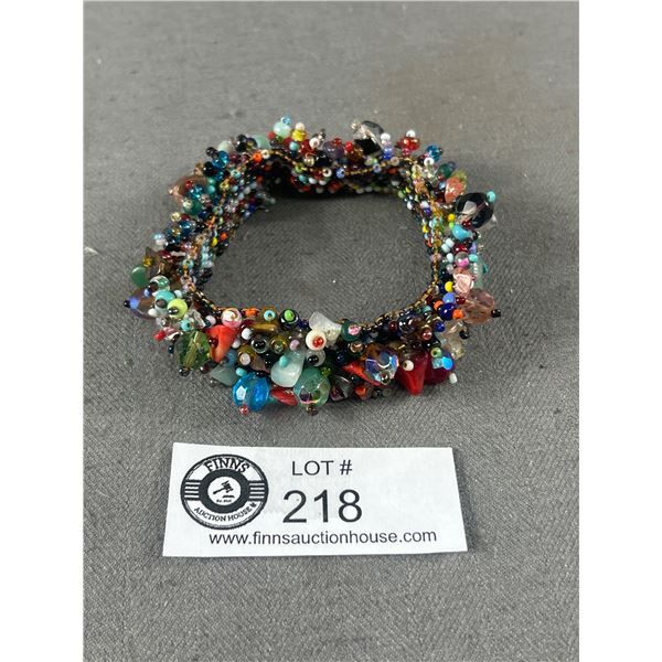 Very Nice Gemstone Bracelet w/ Magnetic Opening & Safety Chain
