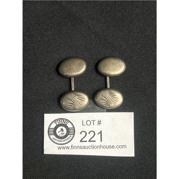 Nice Pair Of Sterling Silver Cufflinks. Marked Sterling.
