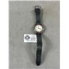 Image 1 : Vintage Swiss Army Watch w/ Red Bezel Date Dial. Leather Watch Band. Needs Battery