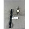 Image 1 : Vintage Chico's Cuff Watch. Untested. Plus Vintage Net Watch w/ Leather Strap. Untested