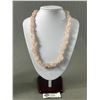 Image 1 : Heavy Double Strand Genuine Rose Quartz Stone Necklace