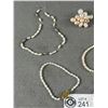 Image 2 : 2 Strands Of Genuine Pearls, 2 Bracelets & Brooch