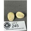Image 2 : 14K Gold Genuine Ivory Pair Of Earrings