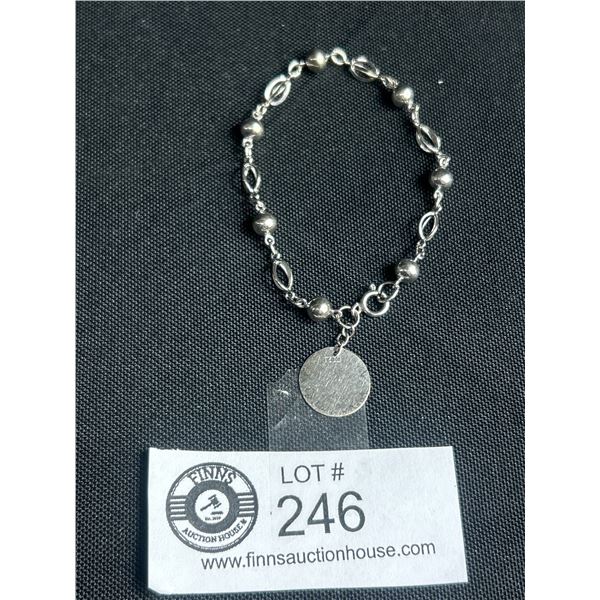 Sterling Silver Beads & Links w/ Charm Bracelet