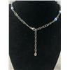 Image 3 : Silver w/ Blue Beads Links Necklace, Marked 925