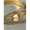 Image 2 : Antique Hinged Bangle w/ Genuine Cameo Center Stone