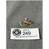 Image 1 : Lovely Gold w/ Tiny White Stones Pair Of Earrings, 14K Gold Studs, Marked 14K
