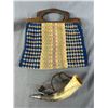 Image 3 : Lot Of Misc Vintage Finds - Powder Horn, Crochet Bag, Enamel Bowls, Baby Ben & More