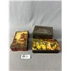 Image 1 : 3 Old Toffee Tins w/ Lids. Approx. 4.25" x 6.25"