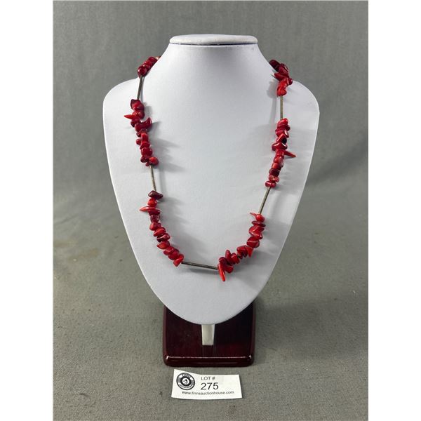 Vintage Ox Blood Red Coral Necklace