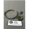 Image 1 : Vintage Abalone Shell Inlaid Bangle & 2 Pendants