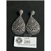 Image 1 : Large Silver Filligree Dangle Earrings, Designer Marked