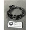 Image 1 : Gorgeous Rhinestones Panther Or Tiger Head w/ Black Beads Bracelet