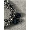 Image 3 : Gorgeous Rhinestones Panther Or Tiger Head w/ Black Beads Bracelet