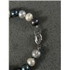 Image 3 : Genuine Black, Grey & White Pearls Bracelet w/ Original Silver Filligree Clasp