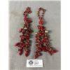 Image 1 : 2 Vintage Heavy Ruby Red Glass Beads Hangers