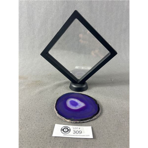 Natural Agate Slice In Display. Retails $480.00