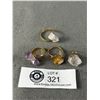 Image 1 : 3 Crystal Rings & 1 Rose Quartz Pendant