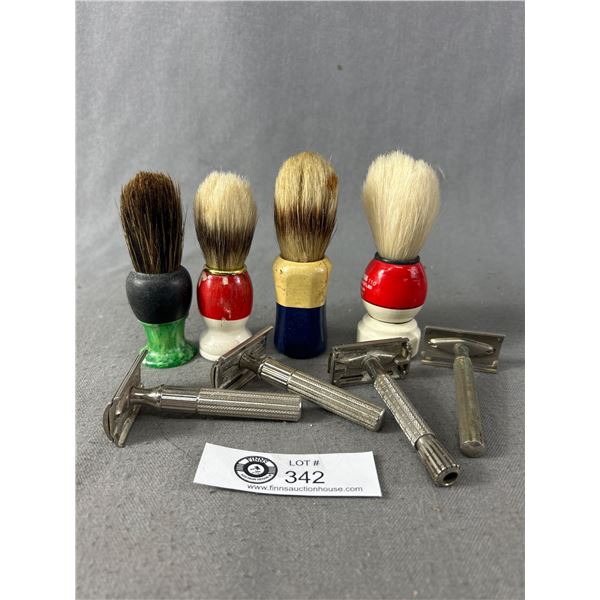 Lot Of Vintage Razors & Shaving Brushes