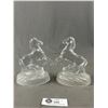 Image 2 : 3 Vintage Crystal Horse Figurines - Approx. 4" & 6" H