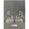 Image 3 : 3 Vintage Crystal Horse Figurines - Approx. 4" & 6" H
