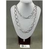 Image 1 : Double Length Silver Links Necklace, Marked ALFANI