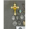 Image 2 : Beautiful Vintage Crucifix Cross Pendant & Various Other Religious Jewelry