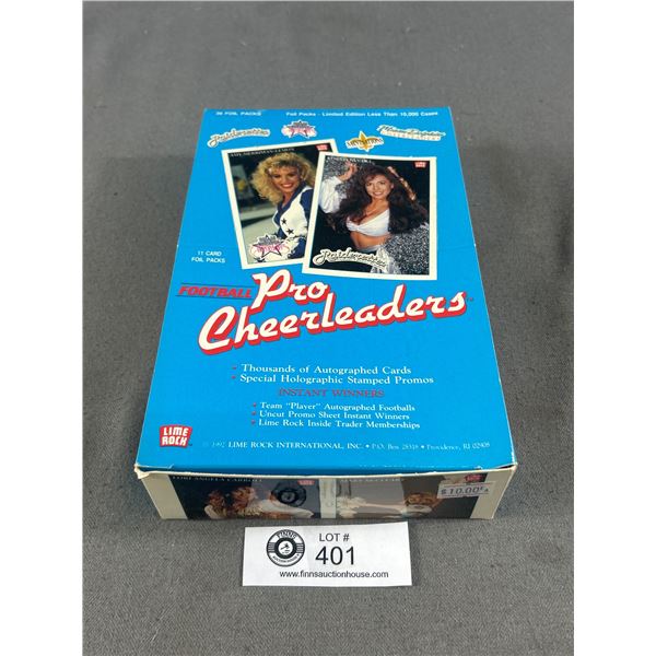 Box of Pro Cheerleaders Trading Cards. Box is Open, But Cards are Sealed